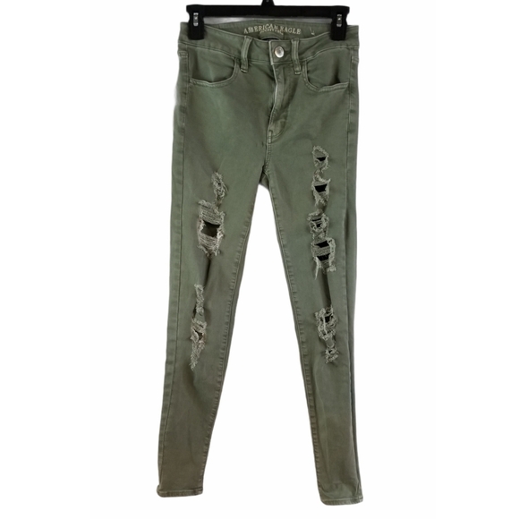 American Eagle 6 High Rise Jegging Destroyed - Picture 1 of 5